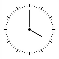 Wall Mural - clock icon in line style isolated on white background. time icon. vector