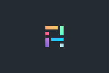 minimal geometrical letter a dark background logo template