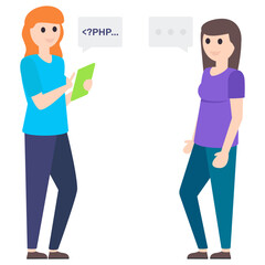Female Programmer Vector 