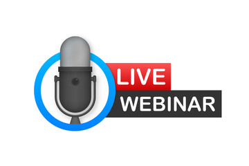 Wall Mural - live webinar button, icon. vector stock illustration