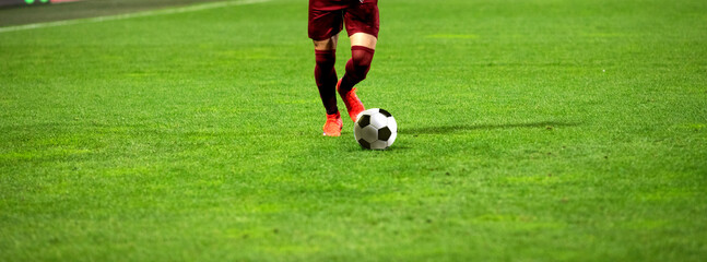 banner of soccer game players fighting for football