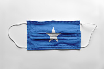 Canvas Print - Face mask with Somalia flag printed, on white background, isolated