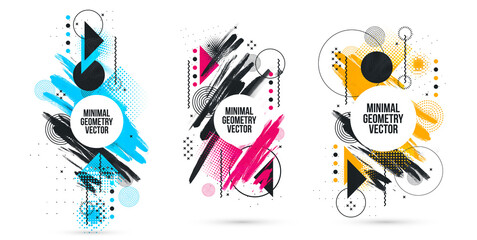 Vector frame for text Modern Art graphics for hipsters . dynamic frame stylish geometric black background with gold. element for design business cards, invitations, gift cards, flyers and brochures