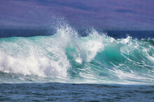 Explosive Action Of A Crashing Wave Breaking On Maui.