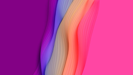 Wall Mural - paper cut abstract background. vector 3d light colorful carving art. paper craft landscape with grad