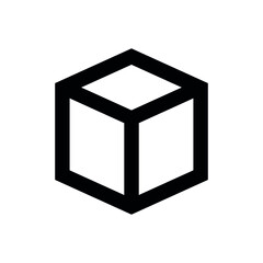 Fototapete - box icon, storage or cubic icon, 3d cube icon outline, 