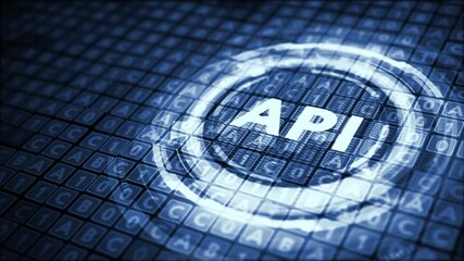 API - Application Programming Interface. Software development tool. Business, modern technology, internet and networking concept.