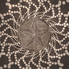Wall Mural - radial dots in circle form. fireworks explosion background. circular design element. abstract geomet