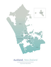 Auckland Map. A Major City In The New Zealand.