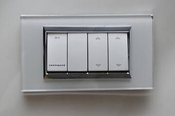 DESIGNER ELECTRICAL SWITCH BOARD WITH two way SWITCHES on laminated tile