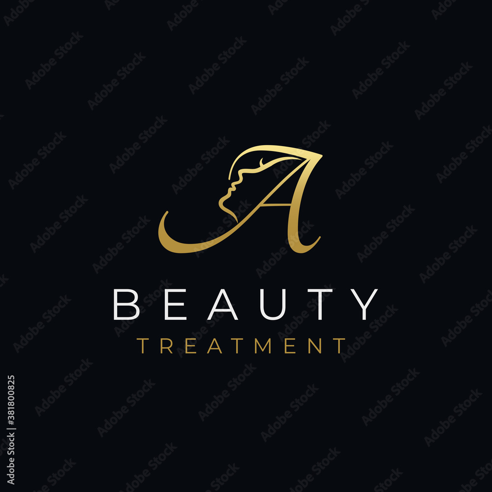 Letter A Beauty Face Logo Design Stock Vector | Adobe Stock