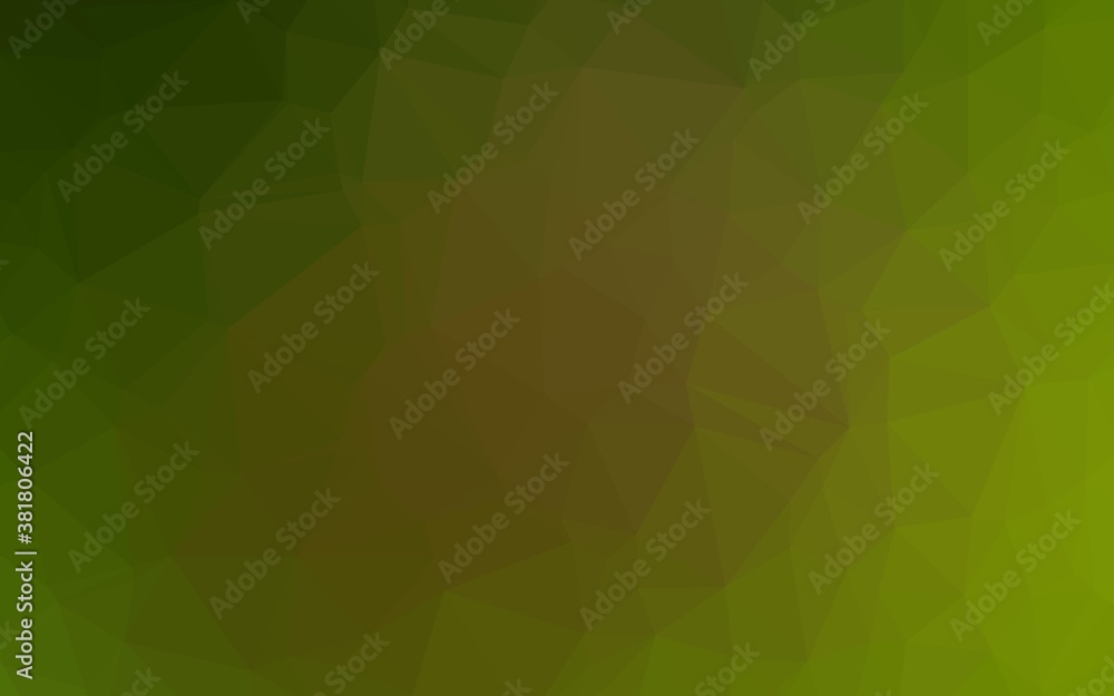 Light Green, Yellow vector shining triangular template. Creative illustration in halftone style with gradient. Triangular pattern for your business design.