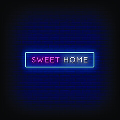 Wall Mural - Sweet Home Neon Signs Style Text Vector