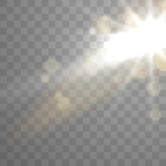 Wall Mural - golden particles glow light effect. glowing yellow powder splash circles. abstract gold bokeh luxury
