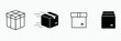 © Татьяна Кабакова - A set of cardboard box icons. Isolated on a white background. Vector images of cardboard packaging boxes.