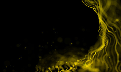 Wall Mural - Beautiful golden particle line abstract background
