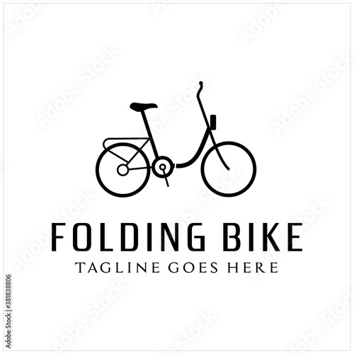 Cuadros en Lienzo Folding Bike Minion Vector Illustration Logo Design Inspiration