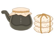 Traditional Boiling Pot For Herbal Medicine And Herbal Medicine Potions. Vector Illustrations Set.