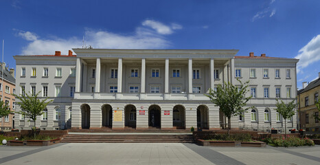 Town hall in the old town center. Kielce is a city in south central Poland