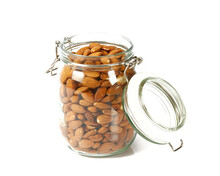 Almond Nut In A Glass Jar