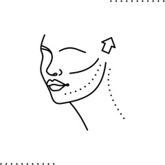 Wall Mural - plastic surgery, facelift  vector icon in outlines