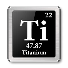 Canvas Print - The periodic table element Titanium. Vector illustration