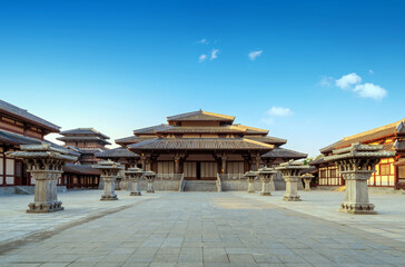 Wall Mural - Qin and Han ancient city park, Guizhou, China.