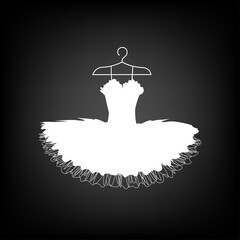 Wall Mural - Ballet tutu on a hanger silhouette. Vector illustration of a dress for a ballerina.