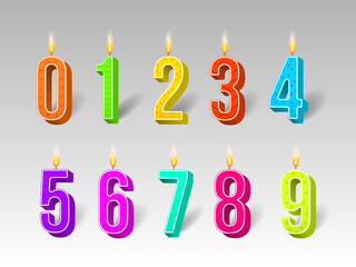 Wall Mural - Candles birthday numbers.