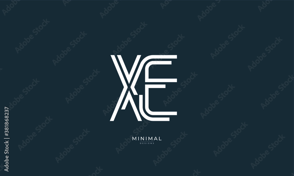 alphabet letter icon logo XE Stock Vector | Adobe Stock