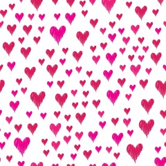 Background with different colored confetti hearts for valentine time. Seamless pattern