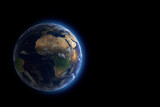 Fototapeta Zwierzęta - Blue Planet Earth Globe View from Space. Elements of this image furnished by NASA. 3d Rendering
