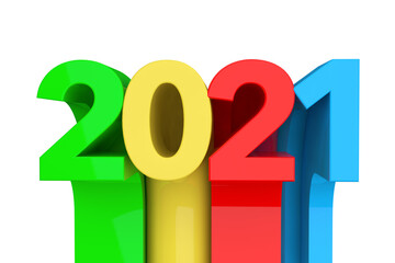 Aufkleber - Abstract New 2021 Year Sign. 3d Rendering