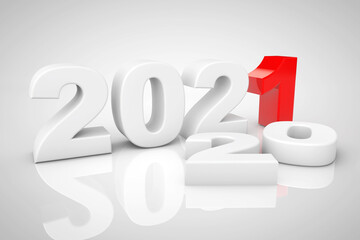 Aufkleber - New Year 2021 3d Sign. 3d Rendering