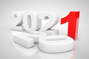 Aufkleber - New Year 2021 3d Sign. 3d Rendering