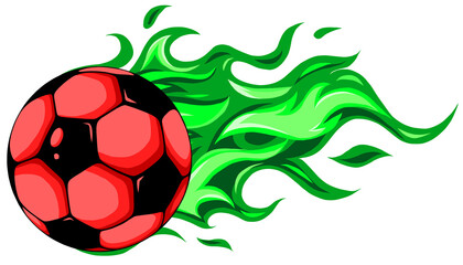 Wall Mural - burning soccer ball on white background vector