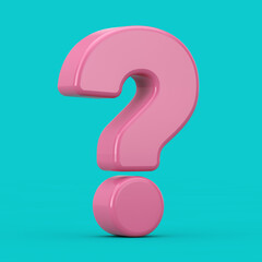 Fototapete - Pink Question Mark Sign as Duotone Style. 3d Rendering