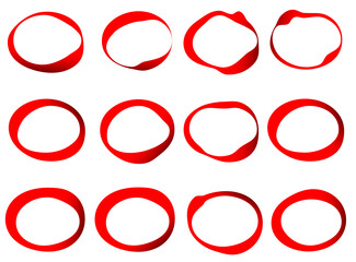 Poster - Circle, oval, ellipse Tag, Label set vector