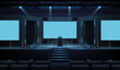 © d1sk - Hall of business conference with screen template