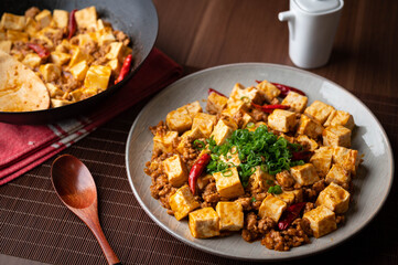 Wall Mural - mapo tofu. traditional spicy chinese food