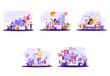 © anis - social media pack of tiny people illustrations. Vector illustration