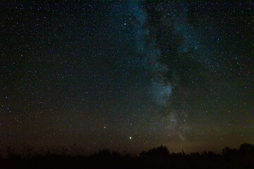 Wall Mural - clear night sky with milky way and huge amount of stars.