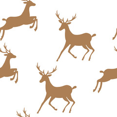 Wall Mural - seamless pattern with deer. winter background. vector