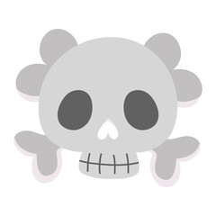 Sticker - cartoon skull bones death isolated design icon