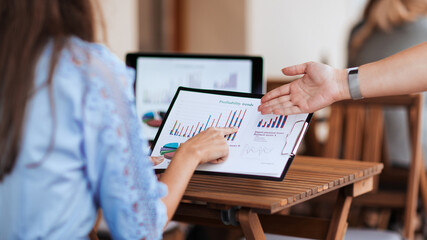 Wall Mural - close up. business colleagues discussing financial data .