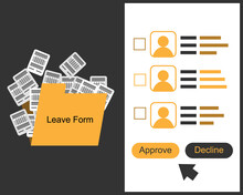 Online Leave Request VS Leave Application Form In Paper Vector