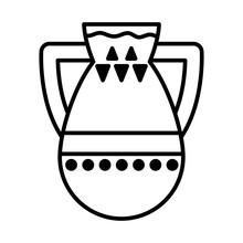 Mexican Vase Icon, Line Style