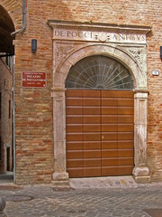 Poster - Italy, Marche, Ostra Vetere , the De Pocciantibus building main door.