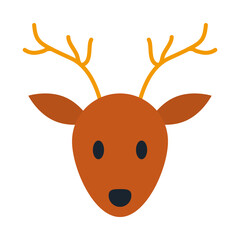 Wall Mural - cartoon deer head icon, flat style