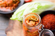 Korean food, Kimchi cabbage in liter clamp jar